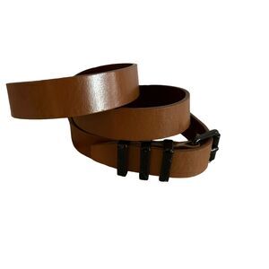 REBECCA MINKOFF Suzy Leather Belt‎ Brown Genuine Leather M Medium